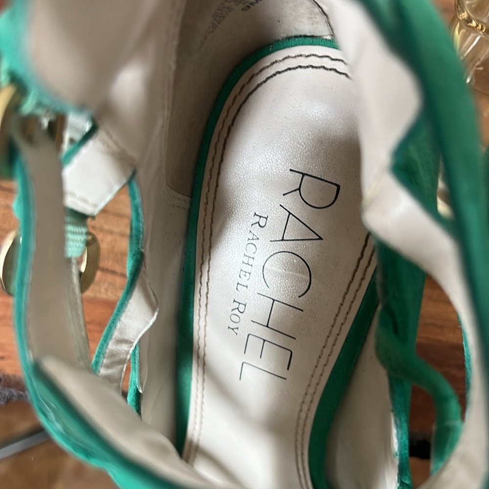 Rachel Roy Suede Teal Heels - Picture 5 of 12